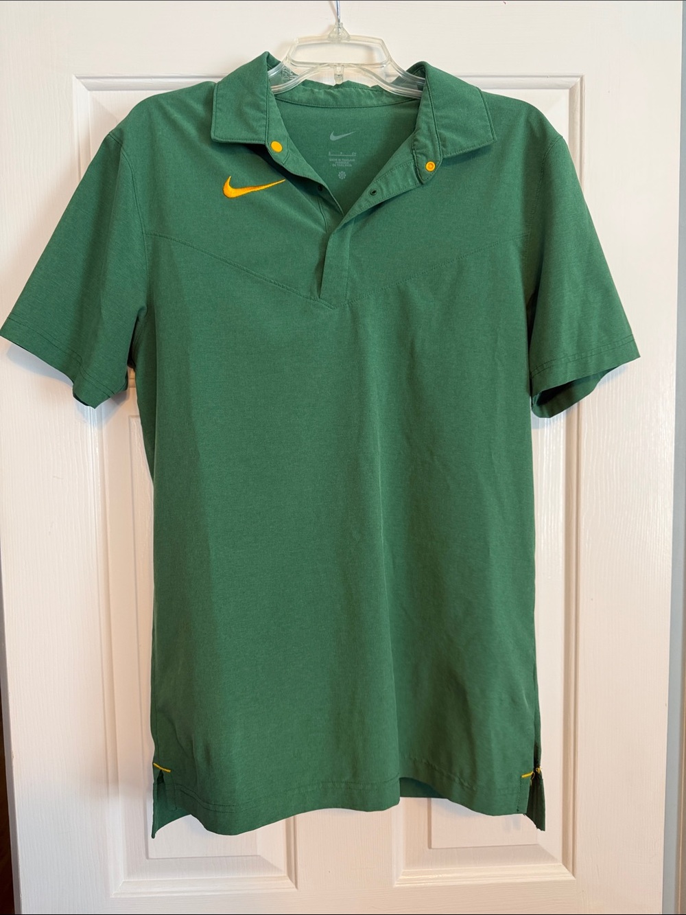 Nike Green Polo with Yellow Swoosh and Accents